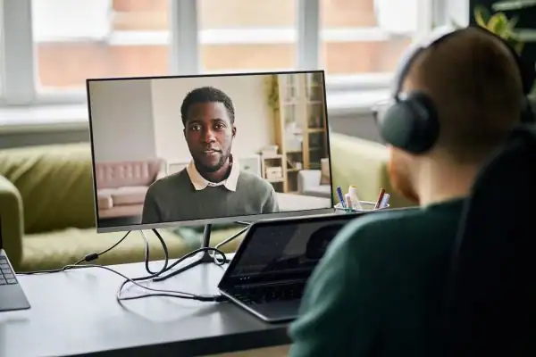 Man attending online mediation Westminster MIAMS session